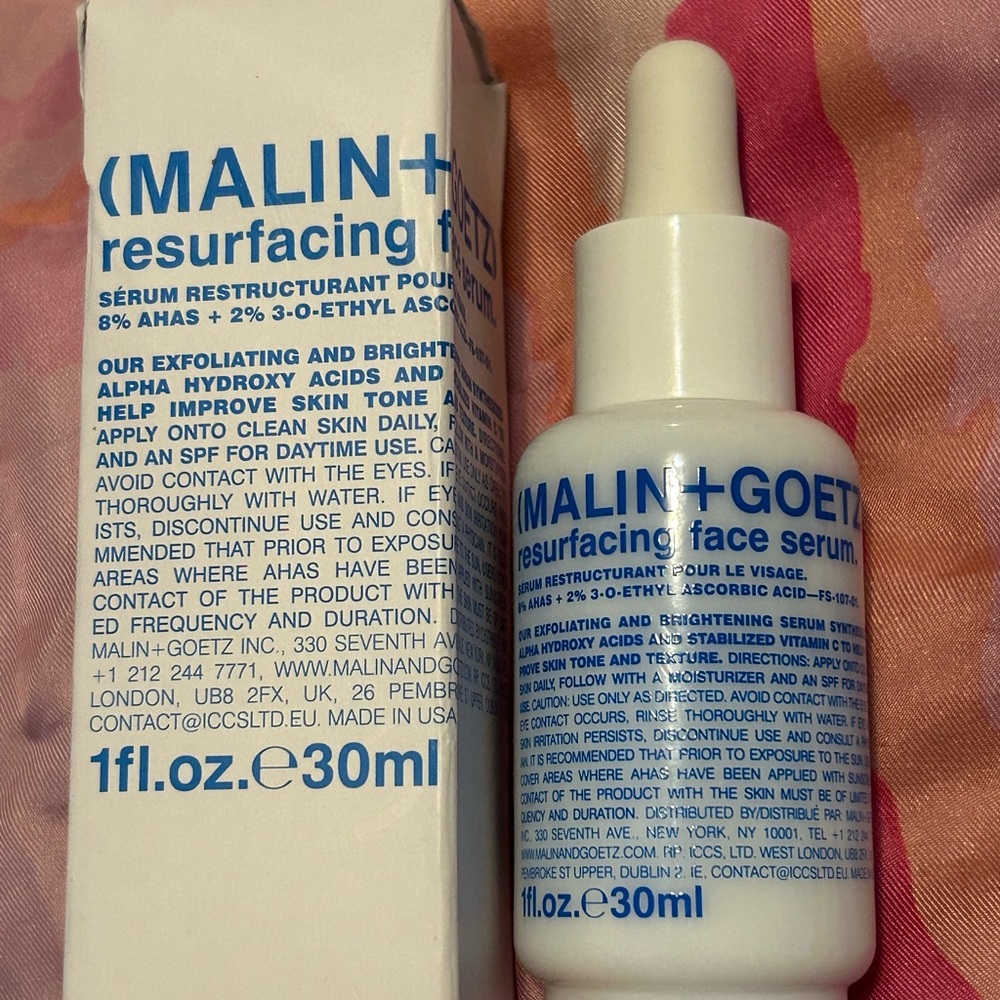 MALIN-GOETZ Resurfacing Face Serum - NEW IN ORIGINAL Box 1 oz reg. retail $62